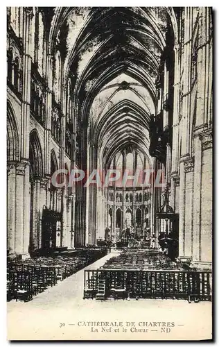 Cartes postales Cathedrale De Chartres La nef et le choeur