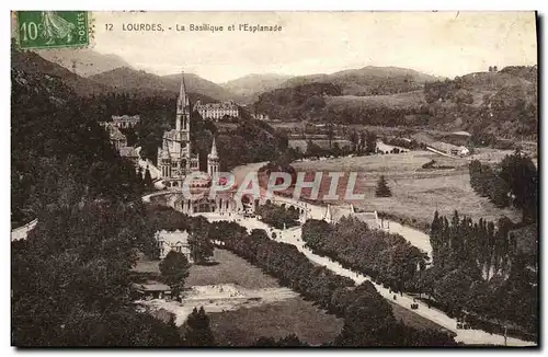 Cartes postales Lourdes La Basilique et L&#39Esplande