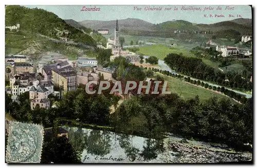 Ansichtskarte AK Lourdes Vue Generale Sur La Basilique Prise du Fort