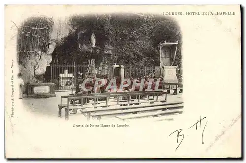 Cartes postales Lourdes Hotel De La Chapelle Grotte de Notre Dame de lourdes