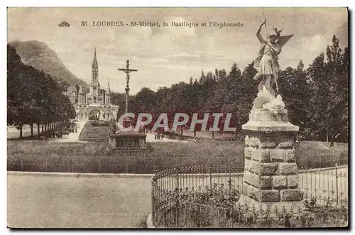 Cartes postales Lourdes St Michel la Basilique et L&#39Esplanade