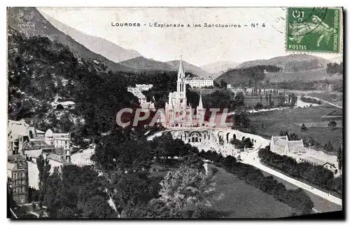 Cartes postales Lourdes L&#39Esplanade et les sanctuaires