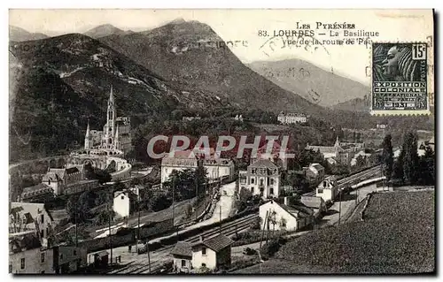 Cartes postales Lourdes La Basilique Vue De la Route de Pau