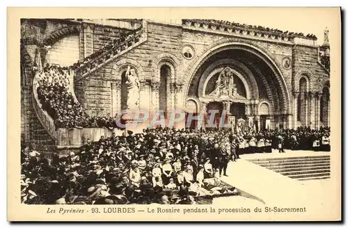 Cartes postales Lourdes Le rosaire pendant la Procession du Tres Saint Sacrement