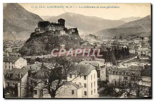 Cartes postales Lourdes Le Chateau et vue Generale