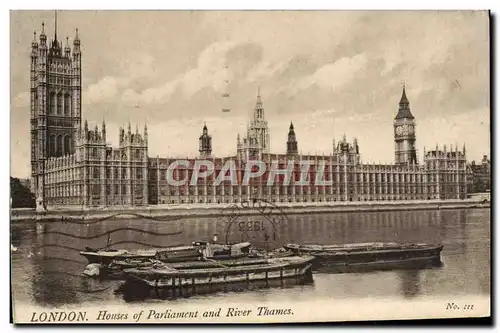 Cartes postales London Houses of Parliament and River Thames