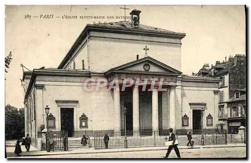 VINTAGE POSTCARD Paris the Church Sainte Marie Of Batignolles