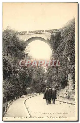 Ansichtskarte AK Paris Buttes Chaumont le Pont de Briques