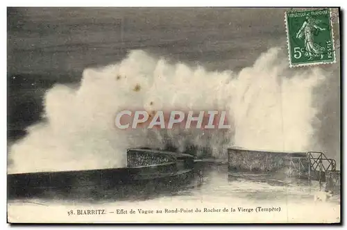 Cartes postales Biarritz Effet de Vague au Rond Point du Rocher de la Vierge