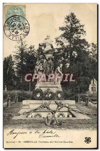 Cartes postales Abbeville Tombeau de L'Amiral Courbet