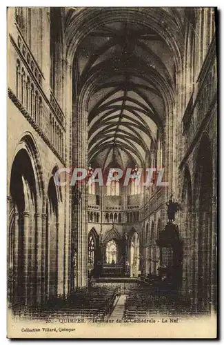 Ansichtskarte AK Quimper Interieur De La Cathedrale La nef