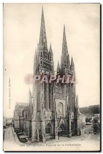 Cartes postales Quimper Facade de la Cathedrale