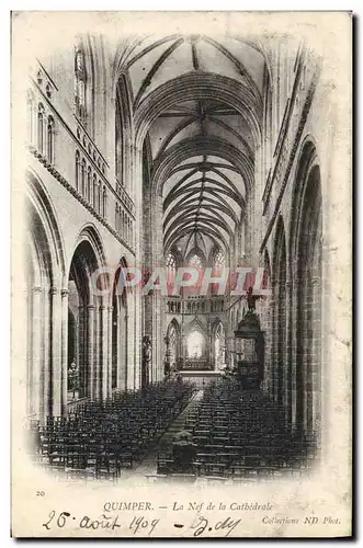 Cartes postales Quimper La Nef de la Cathedrale