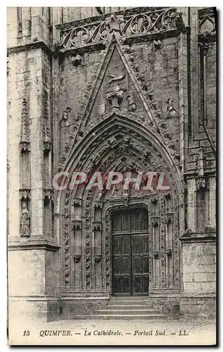 Cartes postales Quimper La Cathedrale Portail Sud