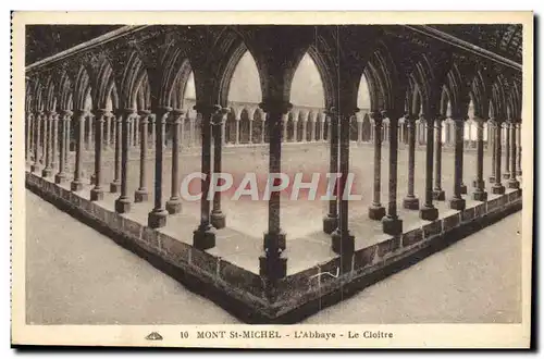 Cartes postales Mont st Michel L&#39Abbaye Le Cloitre