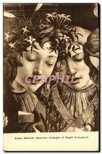 Cartes postales Roma Boticelli Madonna Dettaglio di Angeli Borghese