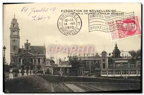 Cartes postales Exposition De Bruxelles 1910 Vue sur le palais de la ville de Bruxelles