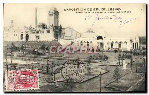 Cartes postales Exposition De Bruxelles 1910 Pavillon de la fabrique nationale d&#39armes