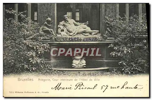 Cartes postales Bruxelles Allegorie Cour Interieure de L'Hotel de ville