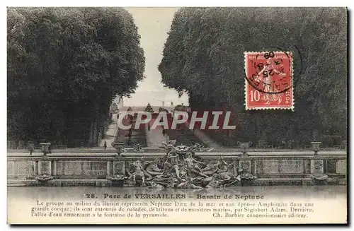 Cartes postales Verailles Parc Bassin de Neptune