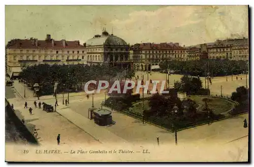 Cartes postales Le Havre La Place Gambetta Et Le Theatre