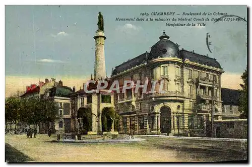 Cartes postales Chambery Boulevard De La Colonne Monument Eleve A La Memoire du General Comte de Boigne