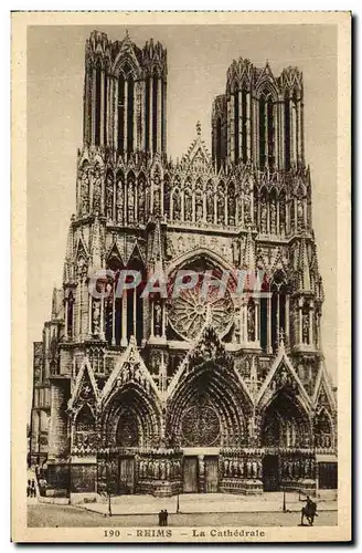 Cartes postales Reims La Cathedrale