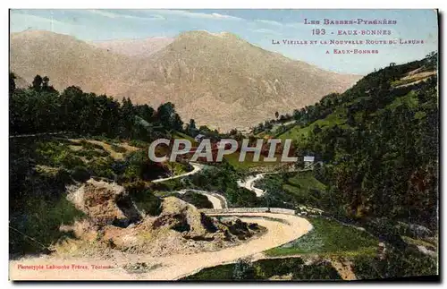 Cartes postales Les Bassee Pyrenees Eaux Bonnes La Vieille Et La nouvelle Route De Laruns