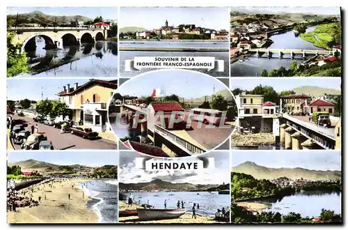 Cartes postales moderne Souvenir De La Frontiere Franco Espagnole Hendaye Les trois couronnes