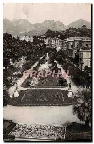 Ansichtskarte AK La Cote d&#39Azur Menton Vue d&#39Ensemble Des Jardins Publics