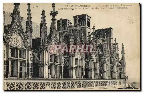 Ansichtskarte AK Chateau D&#39Amboise Facade Sur La Loire Lucarnes