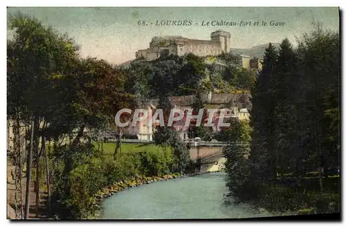 Cartes postales Lourdes Le Chateau Fort Et Le Gave