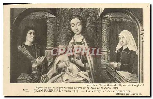 Cartes postales Jean Perreal Vers La Vierge et Deux Donateurs Musee du Louvre Paris