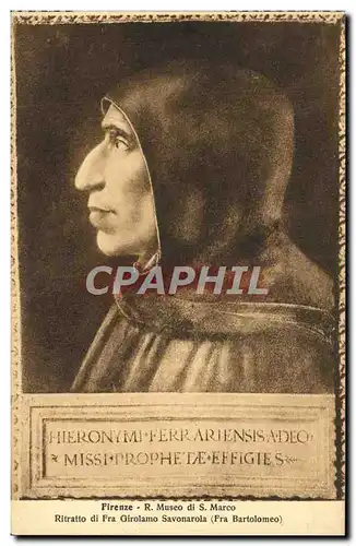 Ansichtskarte AK Firenze Museo di S Marco Ritratto di Fra Girolama Savonarola Fra Bartolomeo