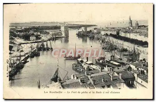 Ansichtskarte AK La Rochelle Le Port De Peche Et La Rade A Vol d&#39Oiseau Bateaux