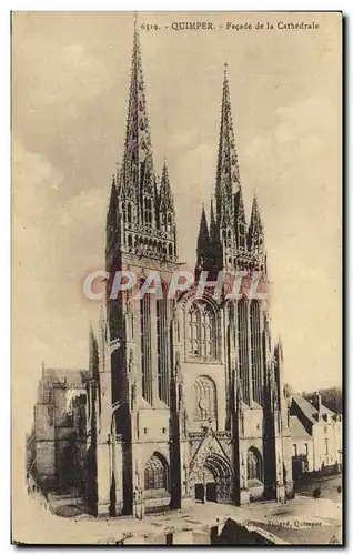 Cartes postales Quimper Facade De La Cathedrale