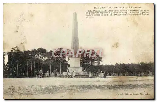 Cartes postales Camp De Chalons La Pyramide Velo Cycle