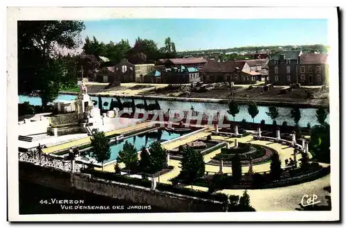 Moderne Karte Vierzon Vue d&#39Ensemble Des Jardins