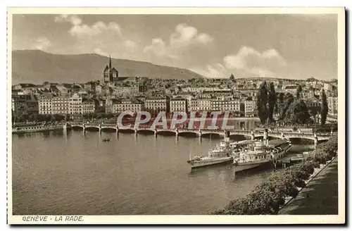 Cartes postales Geneve La Rade Bateaux