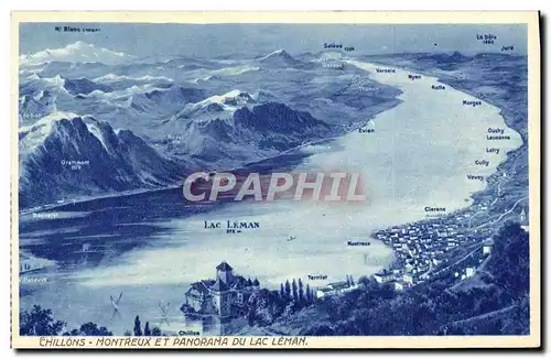 Cartes postales Chillons Montreux Et Panorama Du Lac Leman