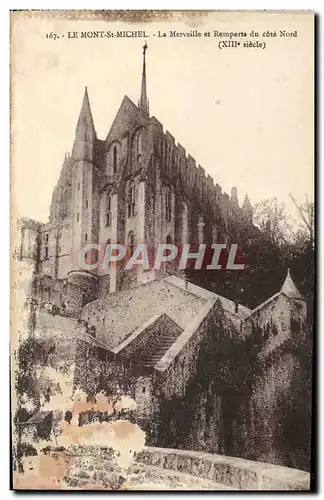 Cartes postales Le Mont St Michel La Merveille et Remparts du cote Nord