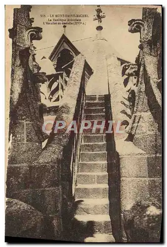 Cartes postales Le Mont Saint Michel La Basillque abbatiale L&#39escalier en dentelle