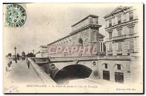 Cartes postales Montpellier Le palais de Justice et I&#39Arc de Triomplse