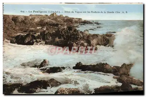 Ansichtskarte AK Le Pouliguen Effets de Vagues sur les Rochers de la Grande Cote