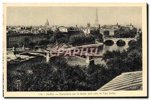 Ansichtskarte AK Paris Panorama sur la Seine pris vers la Tour Eiffel