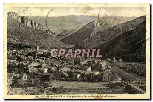 Cartes postales Digne les Bains Vue generale et les rochers de Saint Pancrase