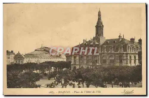 Cartes postales Roanne Place de I'Hotel de Ville