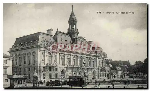 Cartes postales Tours L&#39Hotel de Ville Tramway