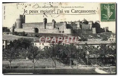 Ansichtskarte AK Cite De Carcassonne Vue Generale Du Nord Ouest