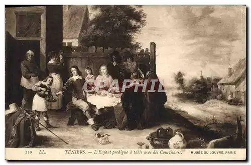 Cartes postales Teniers L Enfant Prodigue A Table Avec Des Courtisanes Musee du Louvre Paris